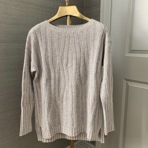Vince Cable Knit Sweater in Light Gray